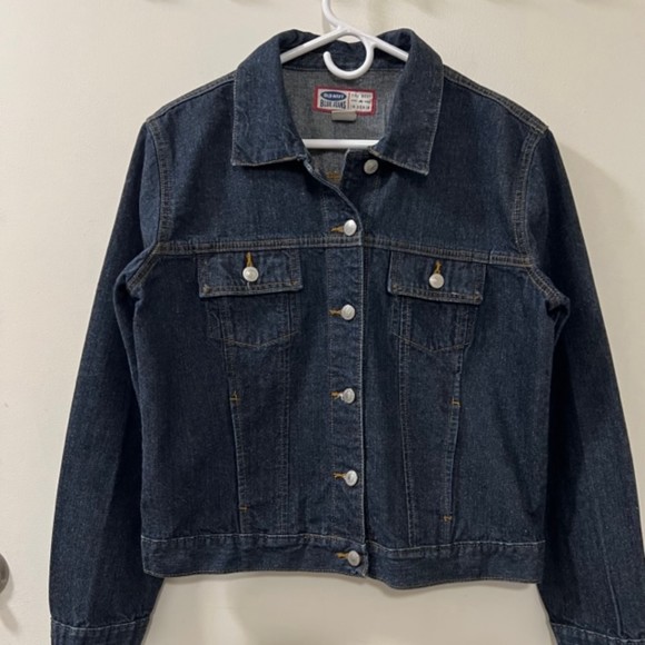 Old Navy Blue Jeans Womens 100% Cotton Denim Jacket Medium Wash Size Large - Picture 3 of 12